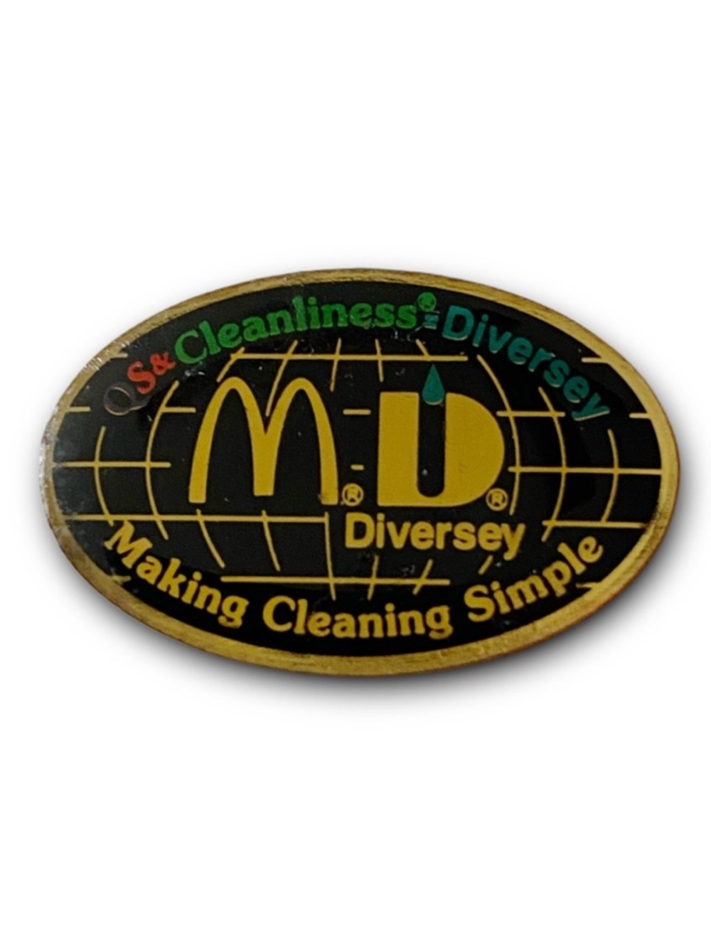 McDonald’s Pin Diversey Making Cleanliness Simple 90s World Globe Lapel Pin